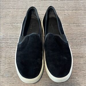 Vince Black Preston Suede Slip-On Sneakers size 7
